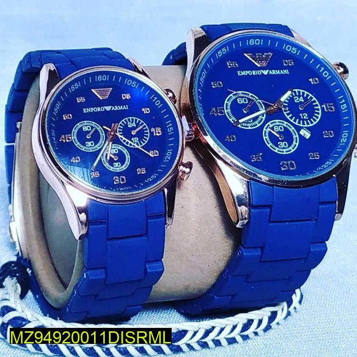 Fashionable pack of 2 couple watches