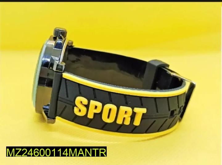 Stainless Sport  Watch with Rubber Strap