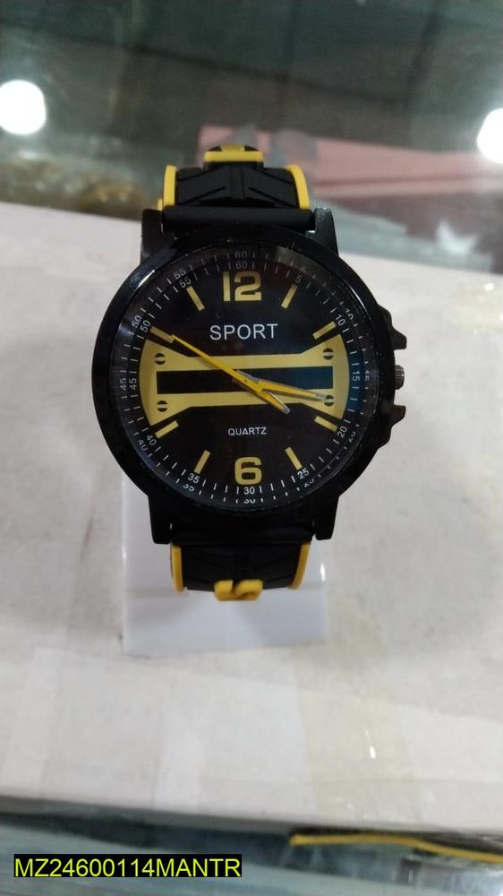 Stainless Sport  Watch with Rubber Strap